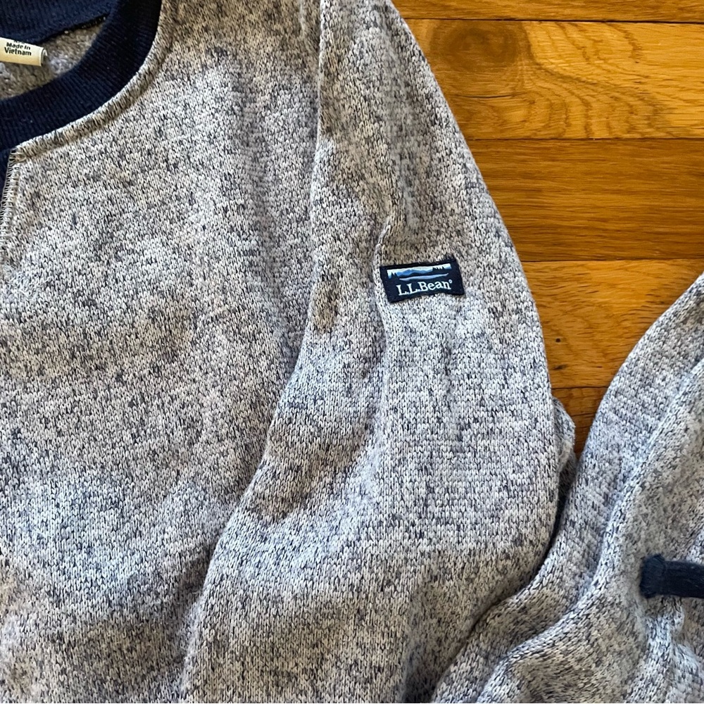 L.L. Bean Heather Navy Sweatshirt and Joggers Lounge / Pajama set - Picture 3 of 6